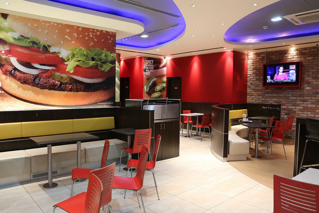 interior of fast food restaurant